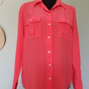 J Crew 100% silk long sleeve blouse